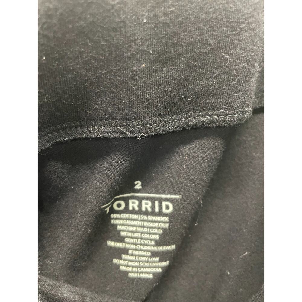 Torrid Women's Plus Size 2 Leggings Black w/ Pink, Blue & Cream Stripes - Picture 3 of 6